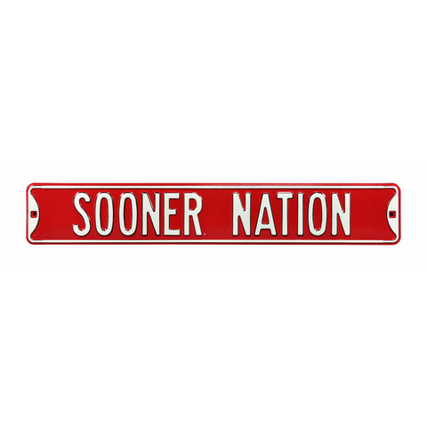 Oklahoma Sooners - SOONER NATION - Embossed Steel Street Sign