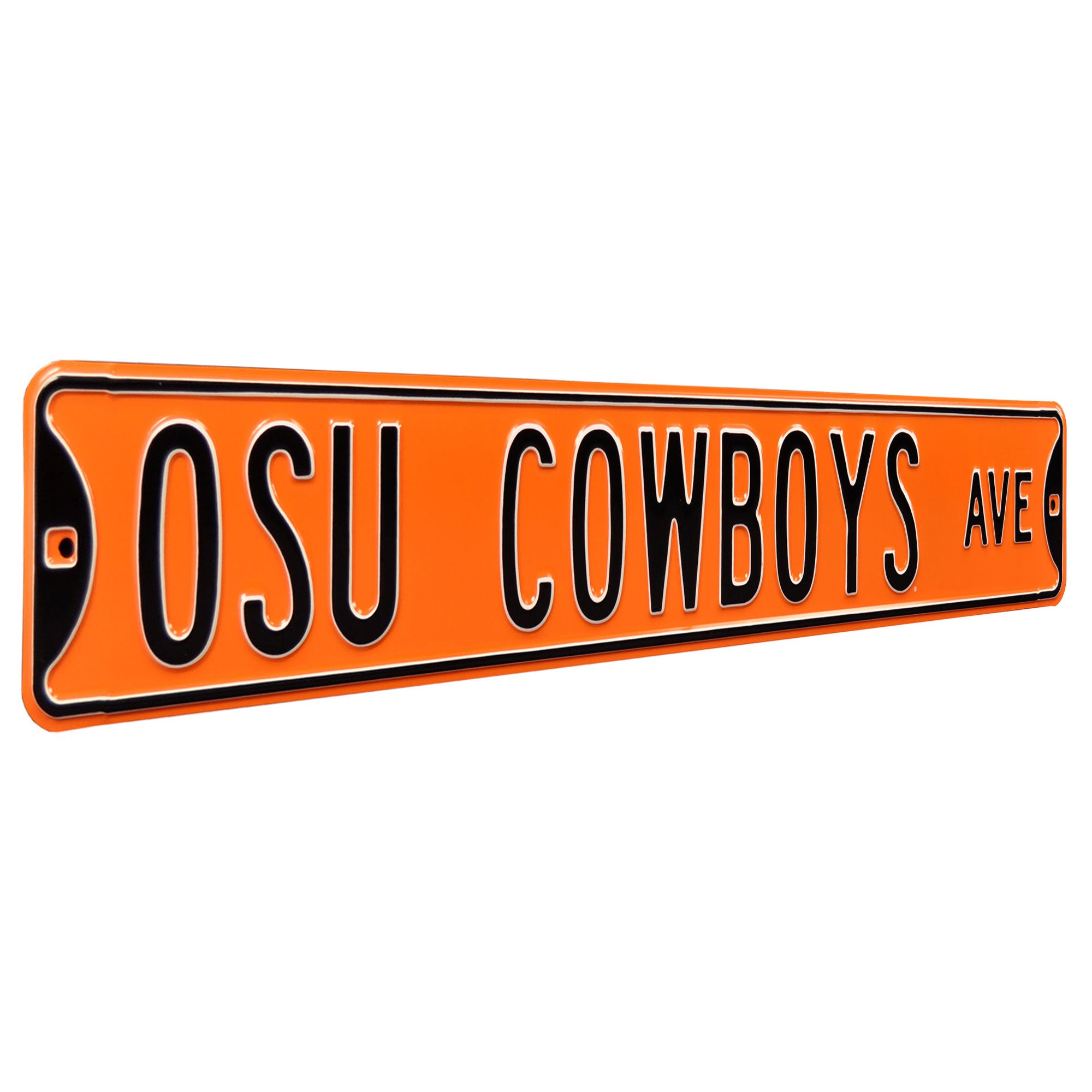 Oklahoma State Cowboys - OSU COWBOYS AVE - Orange Embossed Steel Street Sign