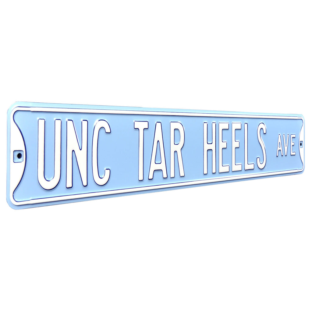 North Carolina Tar Heels - UNC TAR HEELS AVE - Embossed Steel Street Sign