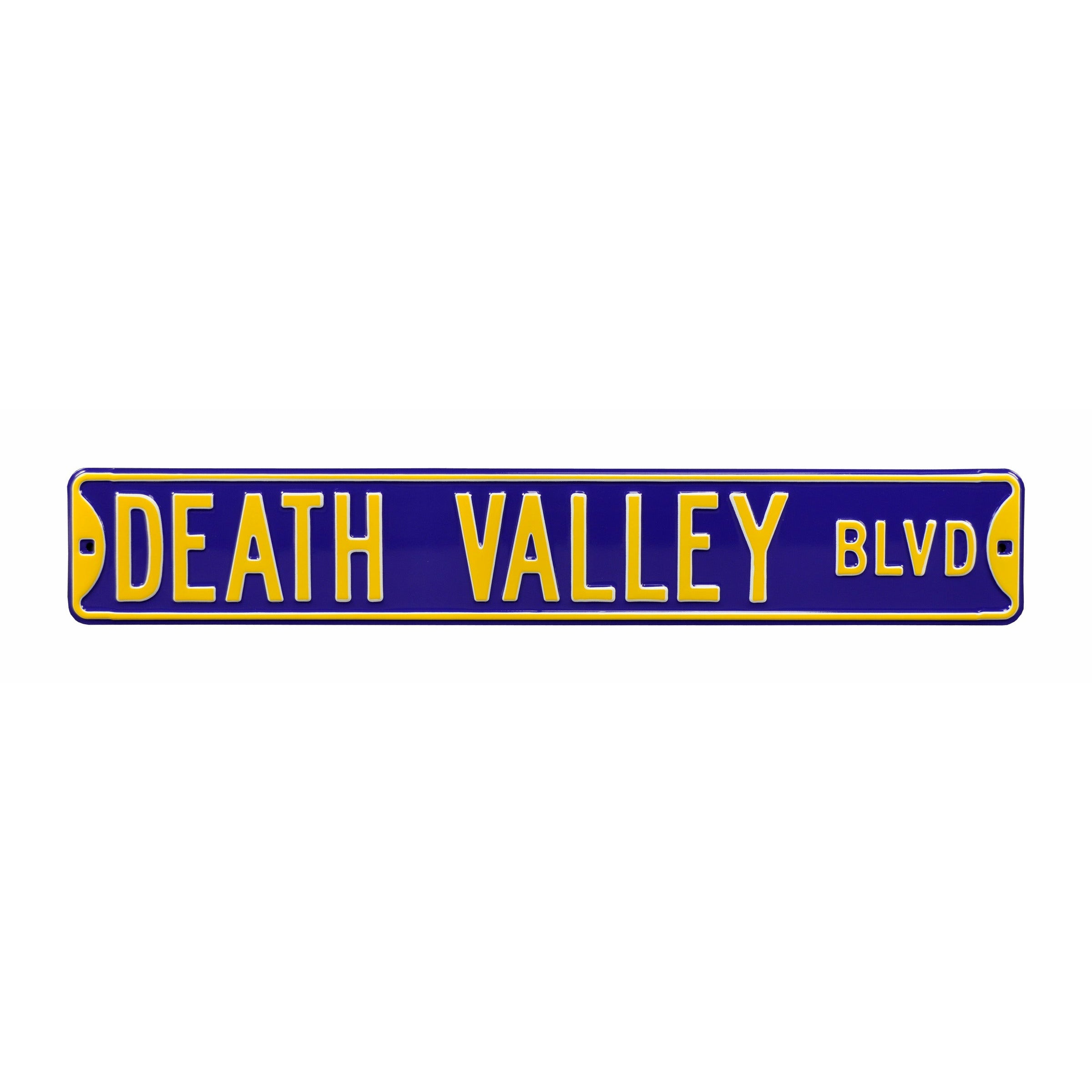 LSU Tigers - DEATH VALLEY BLVD - Embossed Steel Street Sign