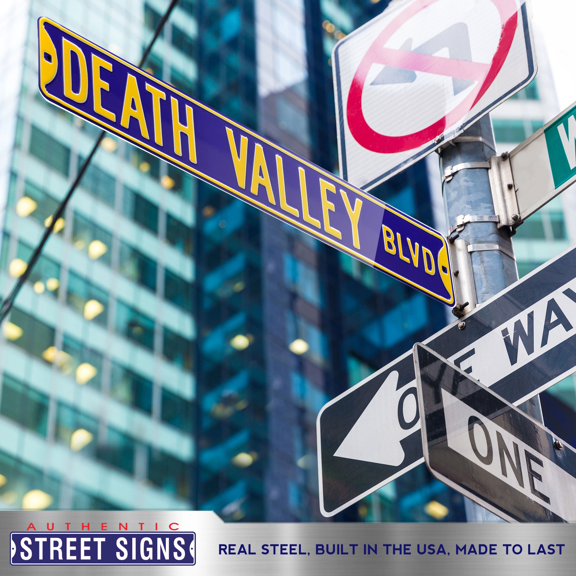 LSU Tigers - DEATH VALLEY BLVD - Embossed Steel Street Sign