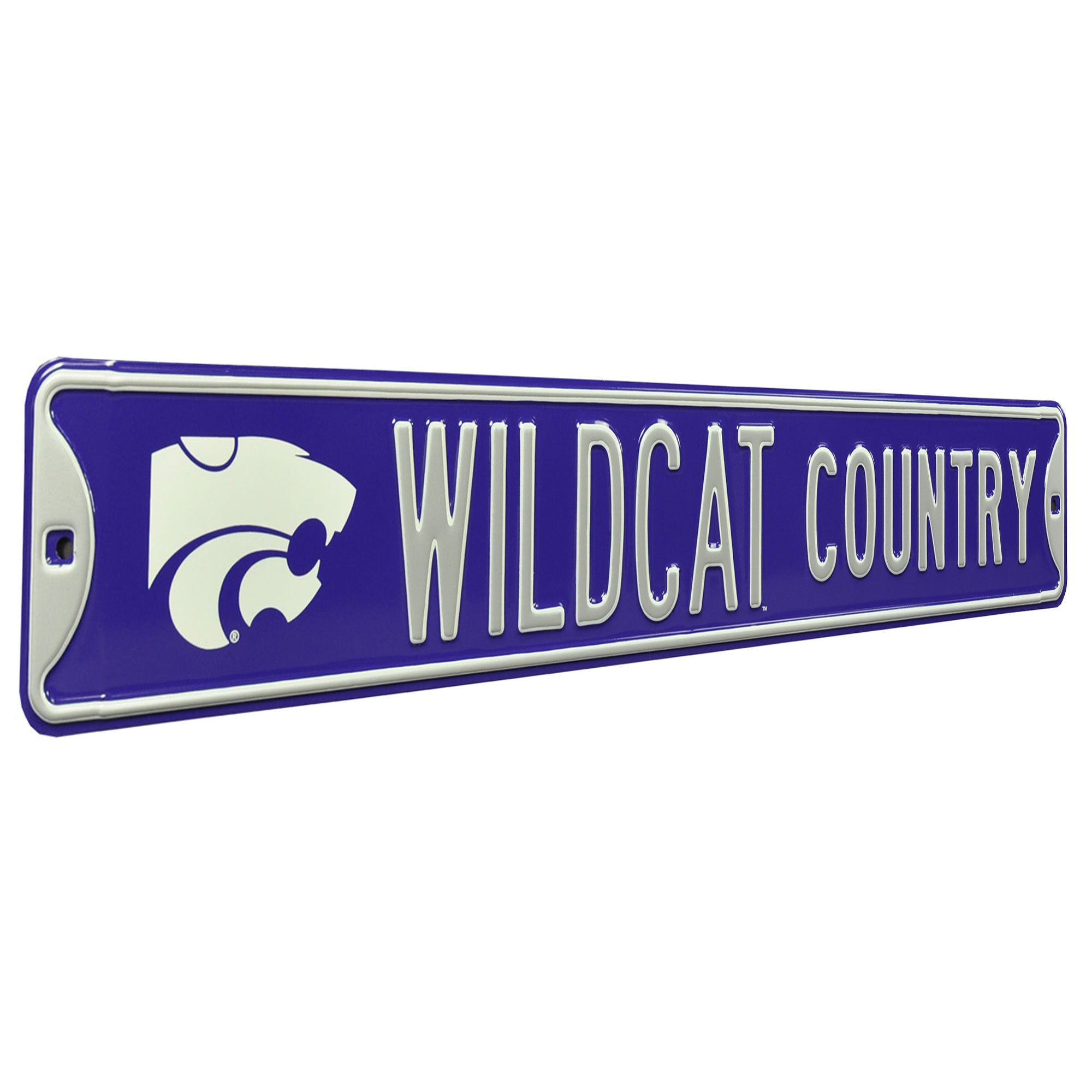 Kansas State Wildcats - WILDCAT COUNTRY - Embossed Steel Street Sign