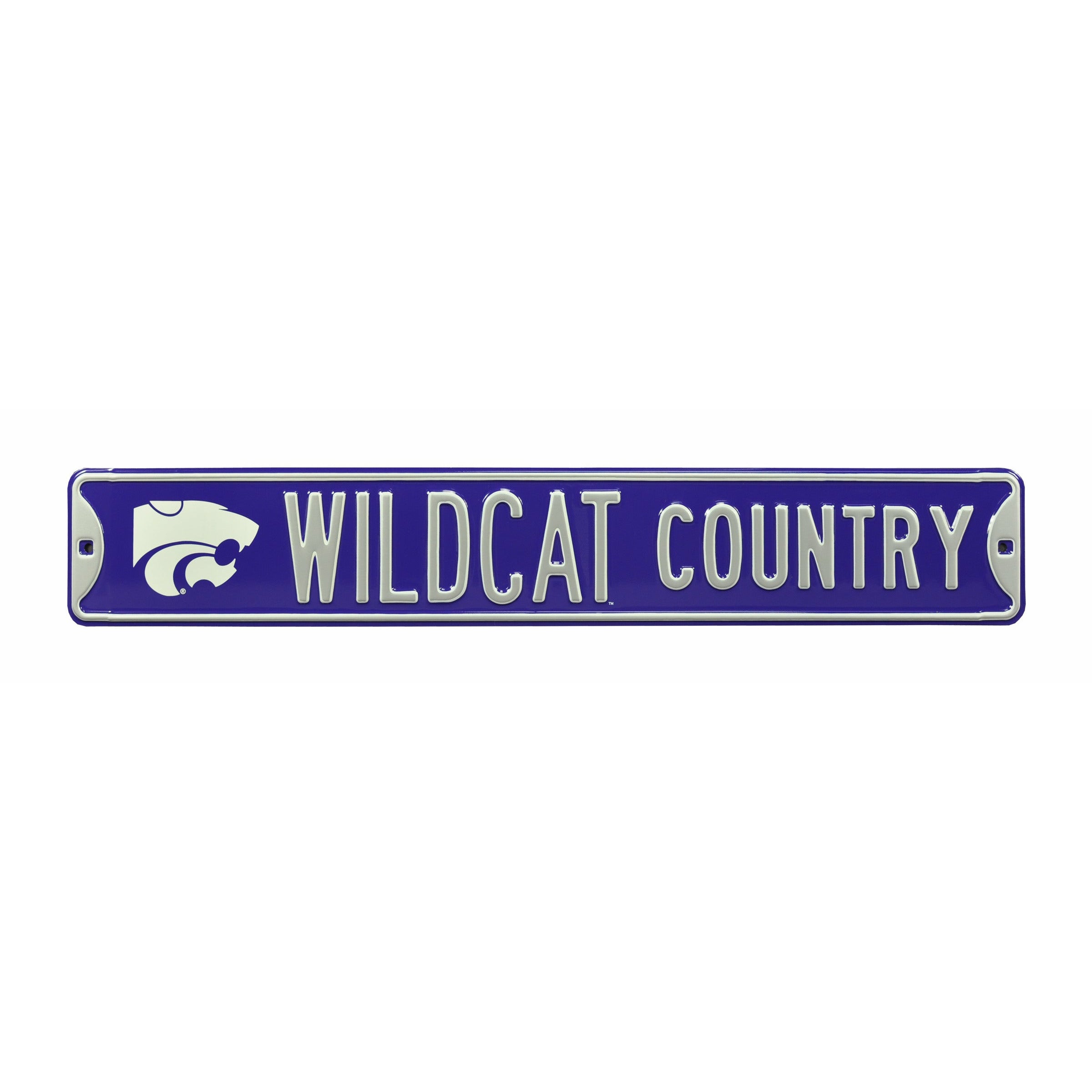 Kansas State Wildcats - WILDCAT COUNTRY - Embossed Steel Street Sign