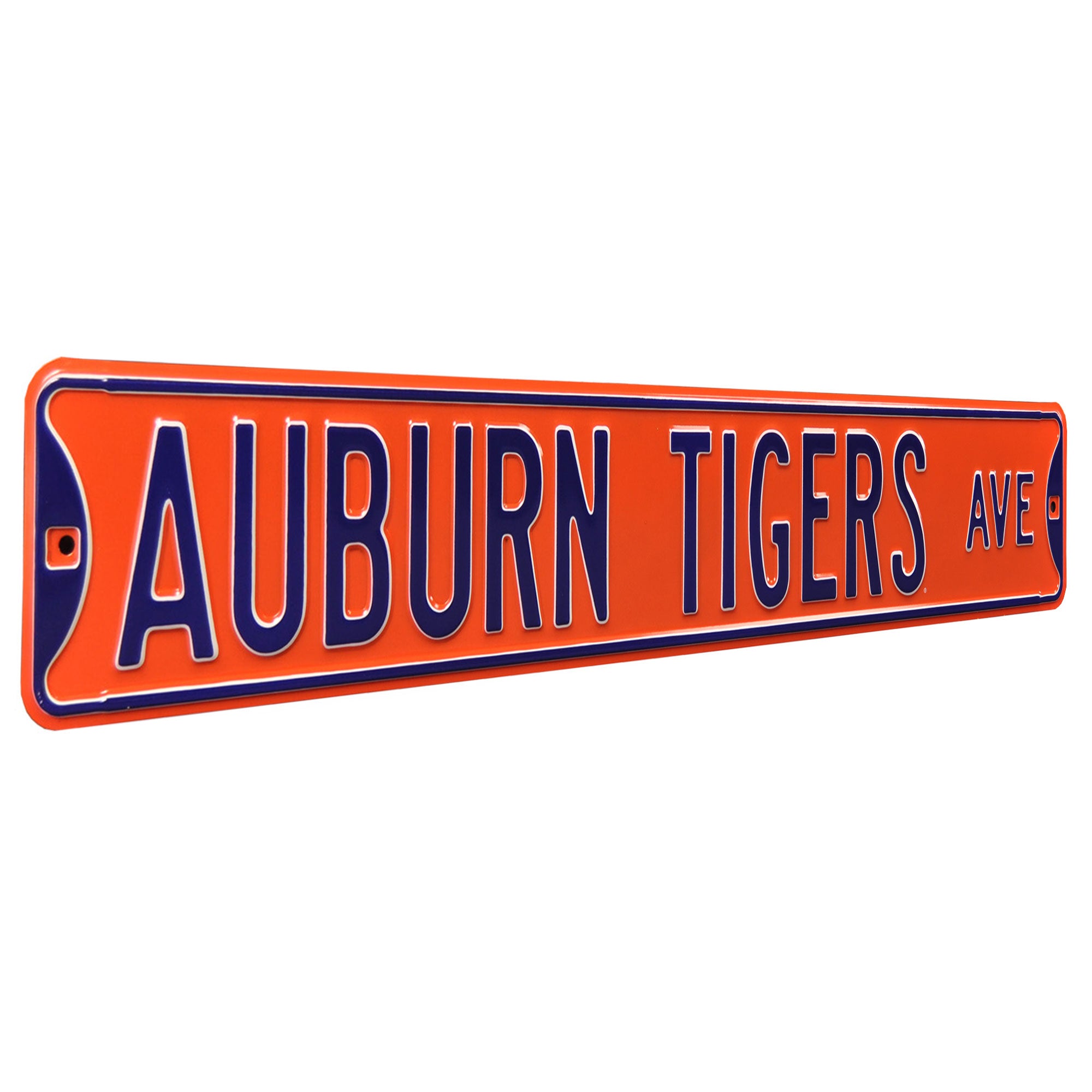 Auburn Tigers - TIGERS AVE - Orange Embossed Steel Street Sign