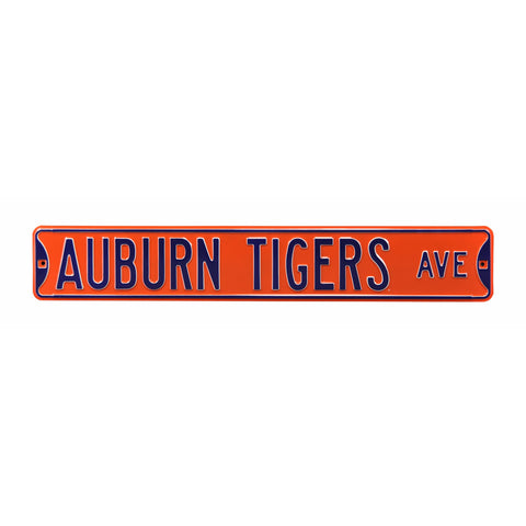 Auburn Tigers - TIGERS AVE - Orange Embossed Steel Street Sign
