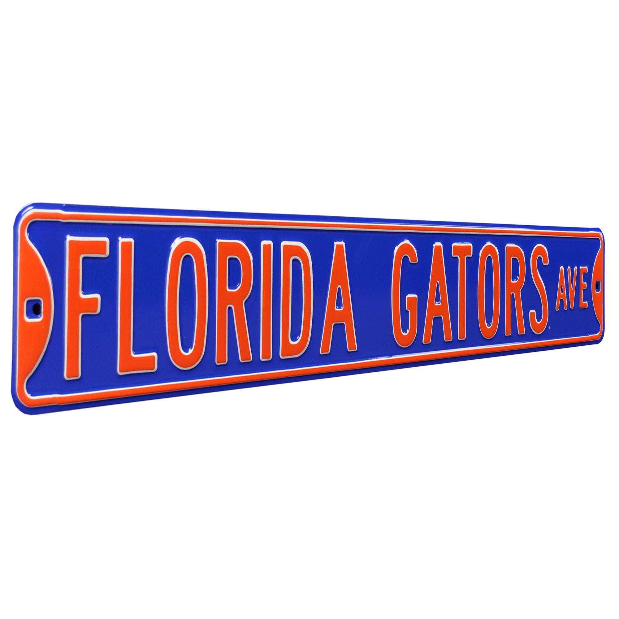 Florida Gators - FLORIDA GATORS AVE - Blue Embossed Steel Street Sign