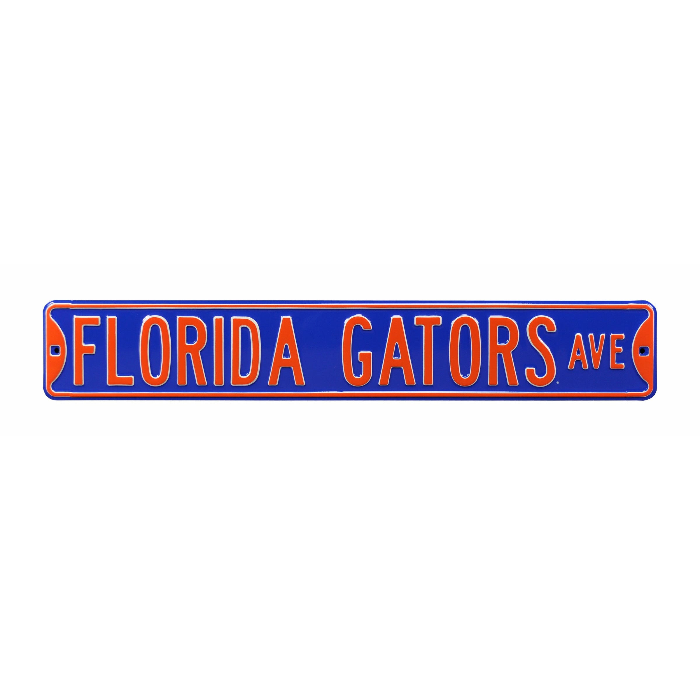 Florida Gators - FLORIDA GATORS AVE - Blue Embossed Steel Street Sign