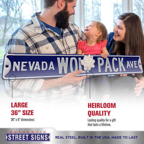 Nevada Wolfpack - NEVADA WOLF PACK AVE - Embossed Steel Street Sign