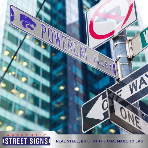 Kansas State Wildcats - POWERCAT ALLEY - Embossed Steel Street Sign