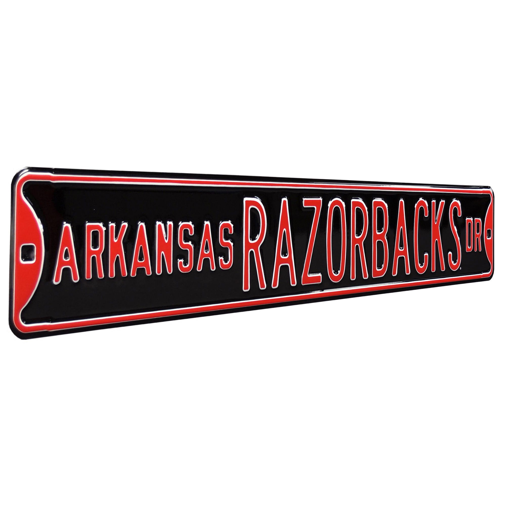 Arkansas Razorbacks Hand Sign Arkansas Razorbacks - RAZORBACKS DR - Black Embossed Steel Street Sign ...