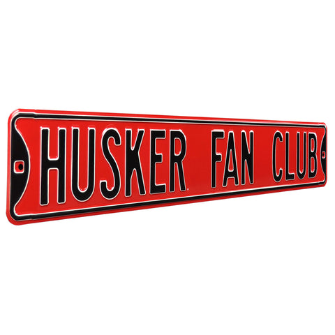 Nebraska Cornhuskers - HUSKER FAN CLUB - Embossed Steel Street Sign