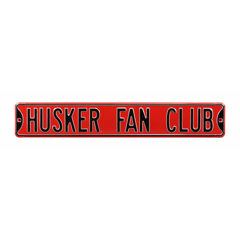 Nebraska Cornhuskers - HUSKER FAN CLUB - Embossed Steel Street Sign