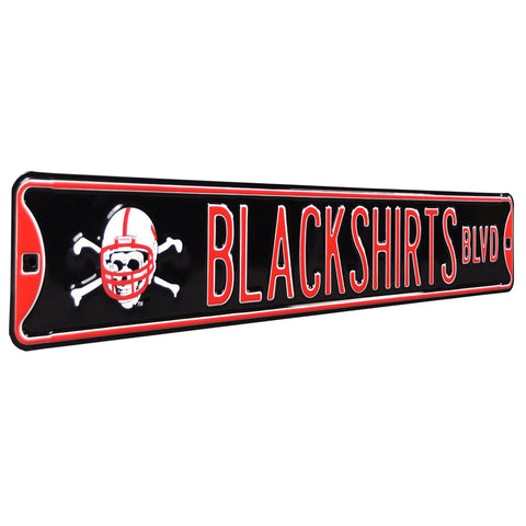 Nebraska Cornhuskers - BLACKSHIRTS BLVD - Embossed Steel Street Sign