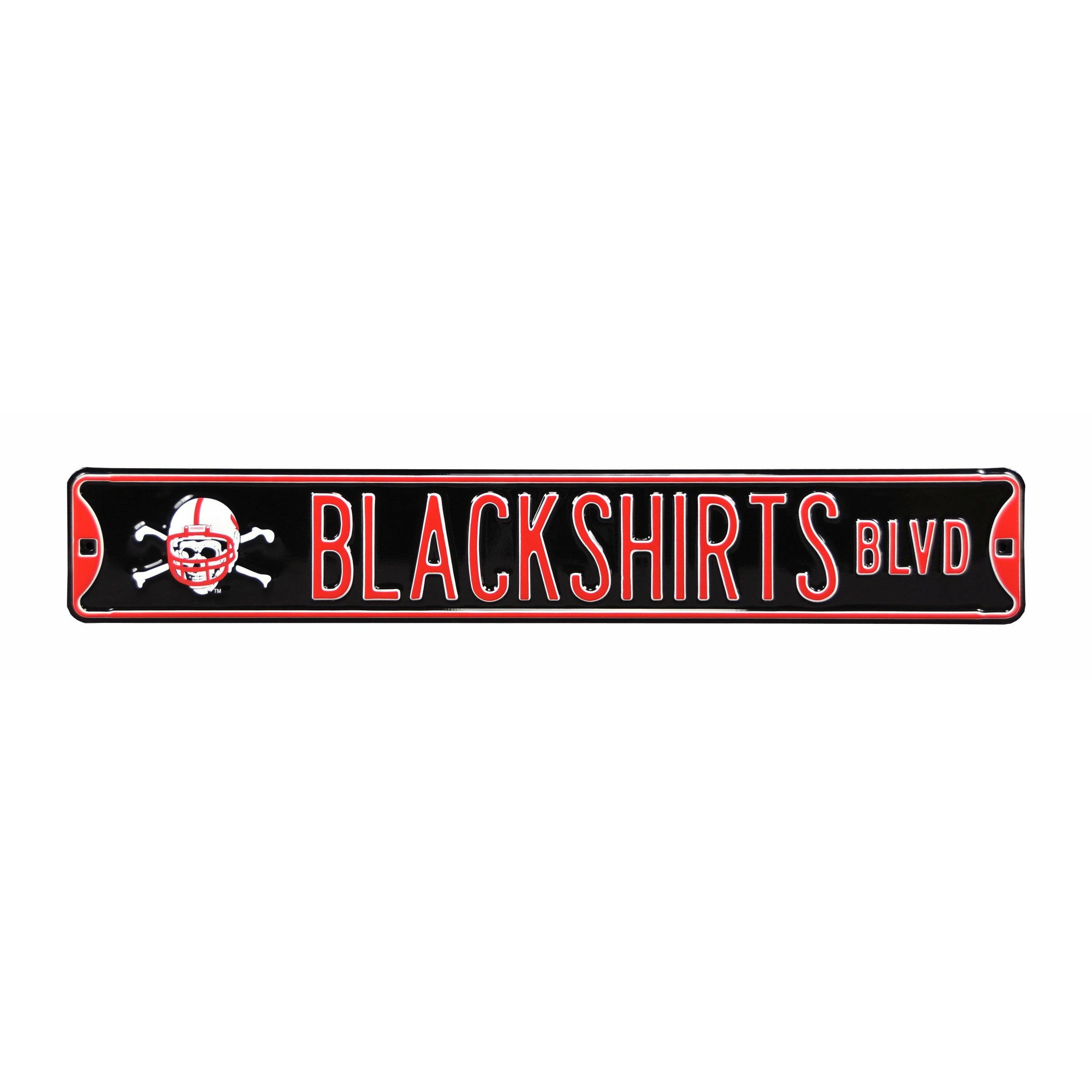 Nebraska Cornhuskers - BLACKSHIRTS BLVD - Embossed Steel Street Sign