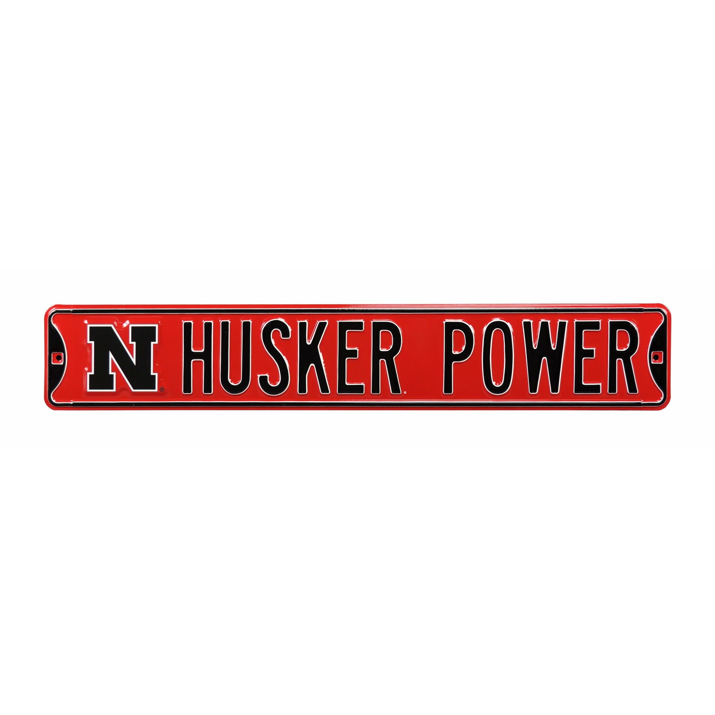 Nebraska Cornhuskers - HUSKER POWER - Embossed Steel Street Sign