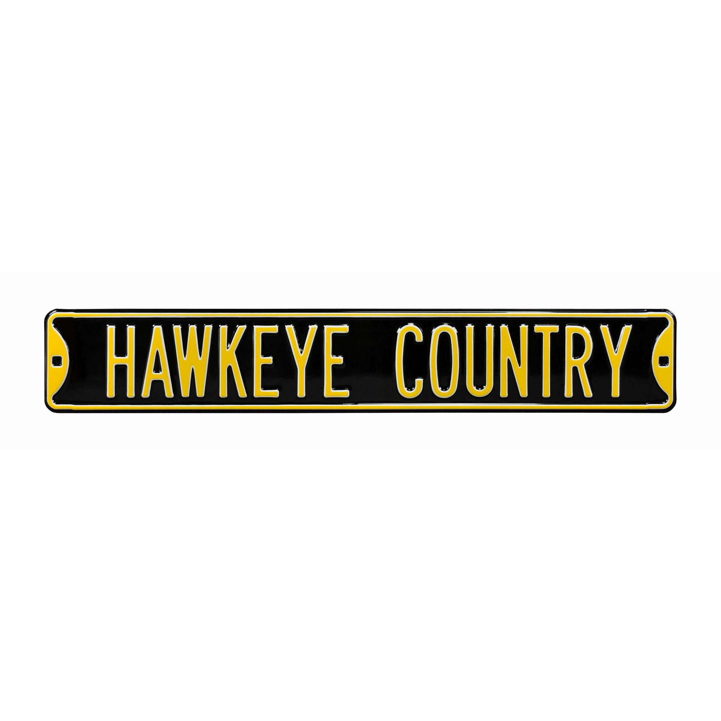 Iowa Hawkeyes - HAWKEYE COUNTRY - Embossed Steel Street Sign