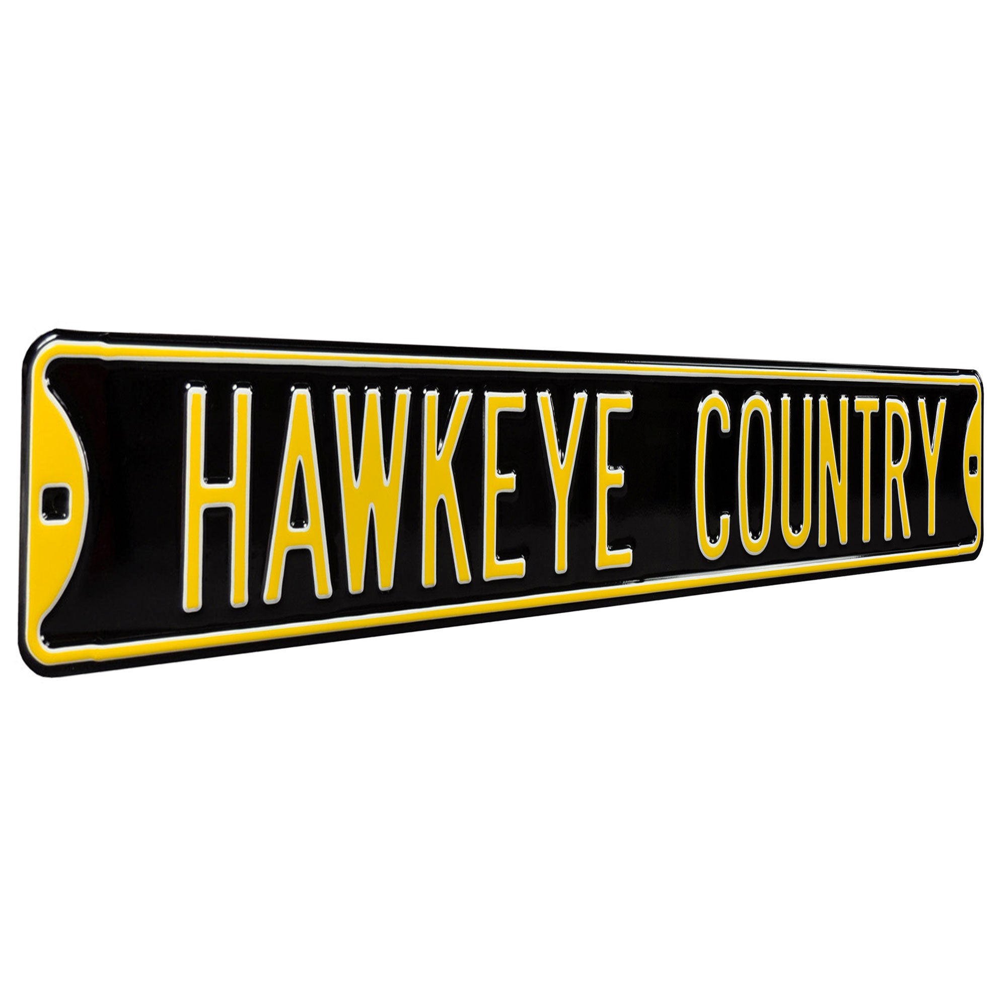 Iowa Hawkeyes - HAWKEYE COUNTRY - Embossed Steel Street Sign
