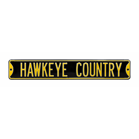 Iowa Hawkeyes - HAWKEYE COUNTRY - Embossed Steel Street Sign
