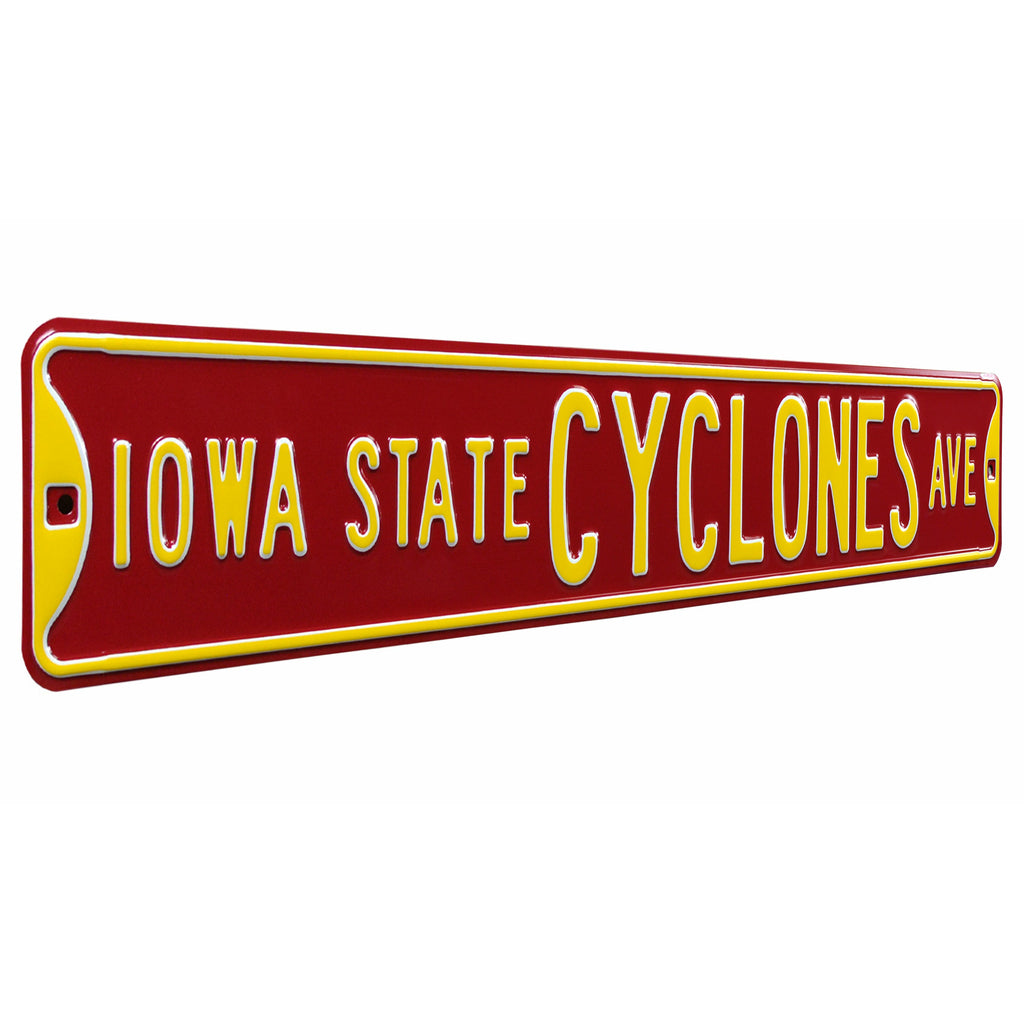 Iowa State Cyclones - CYCLONES AVE - Embossed Steel Street Sign