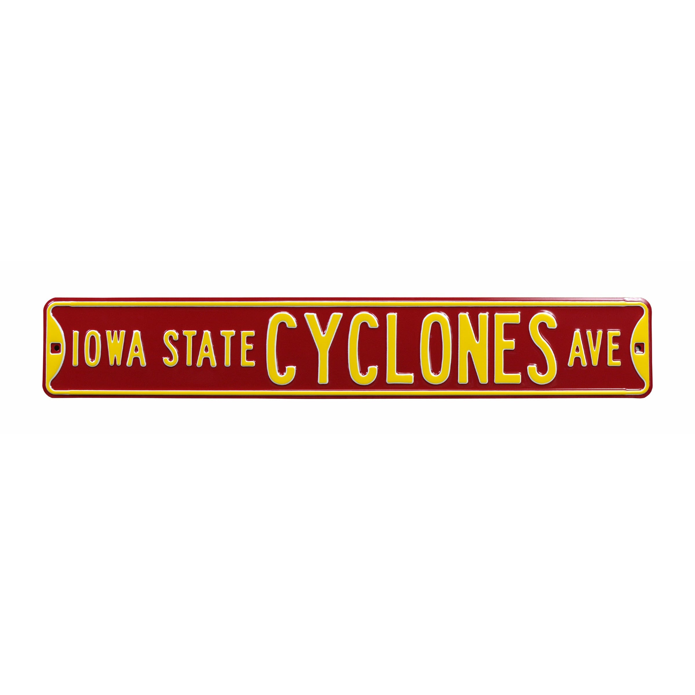 Iowa State Cyclones - CYCLONES AVE - Embossed Steel Street Sign