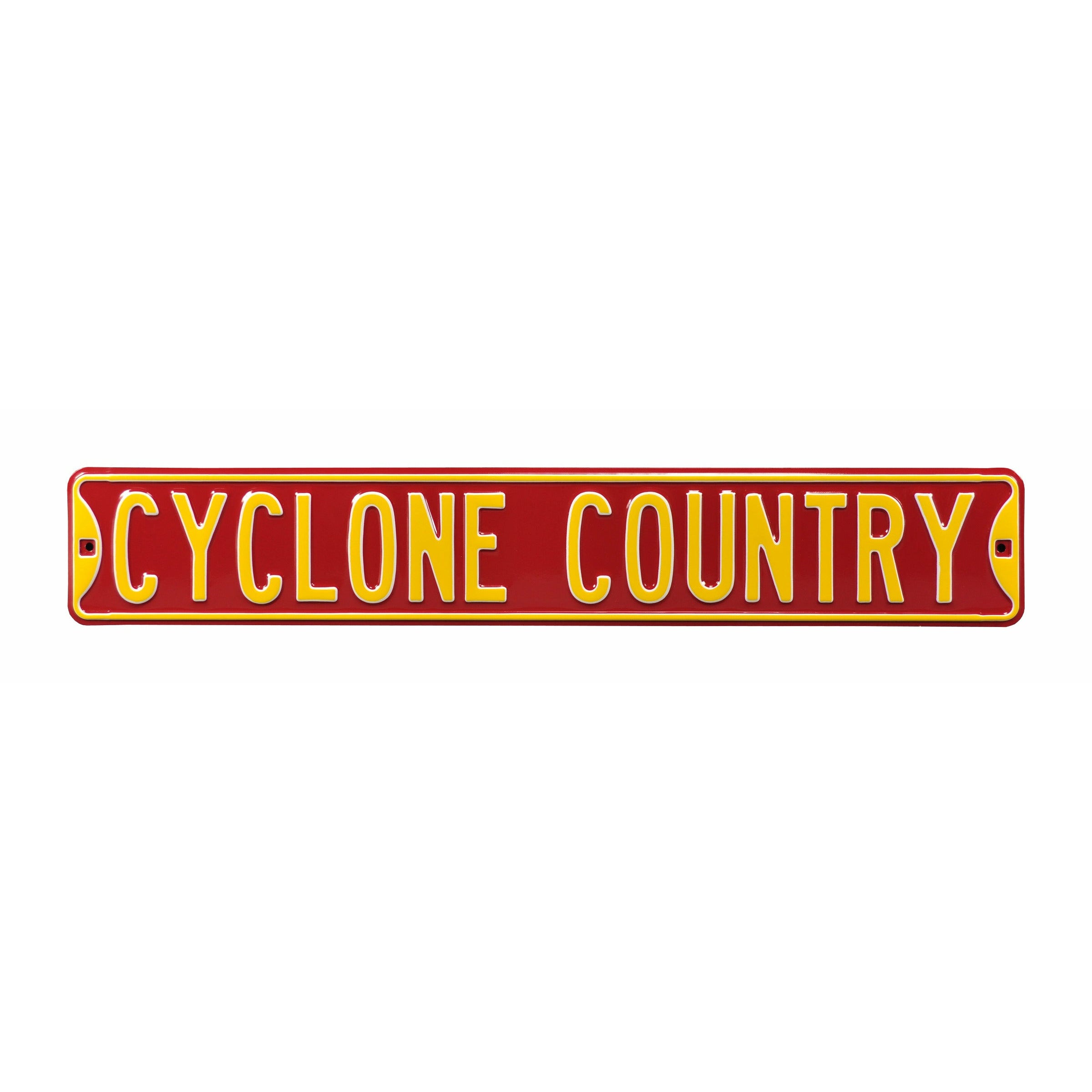 Iowa State Cyclones - CYCLONE COUNTRY - Embossed Steel Street Sign