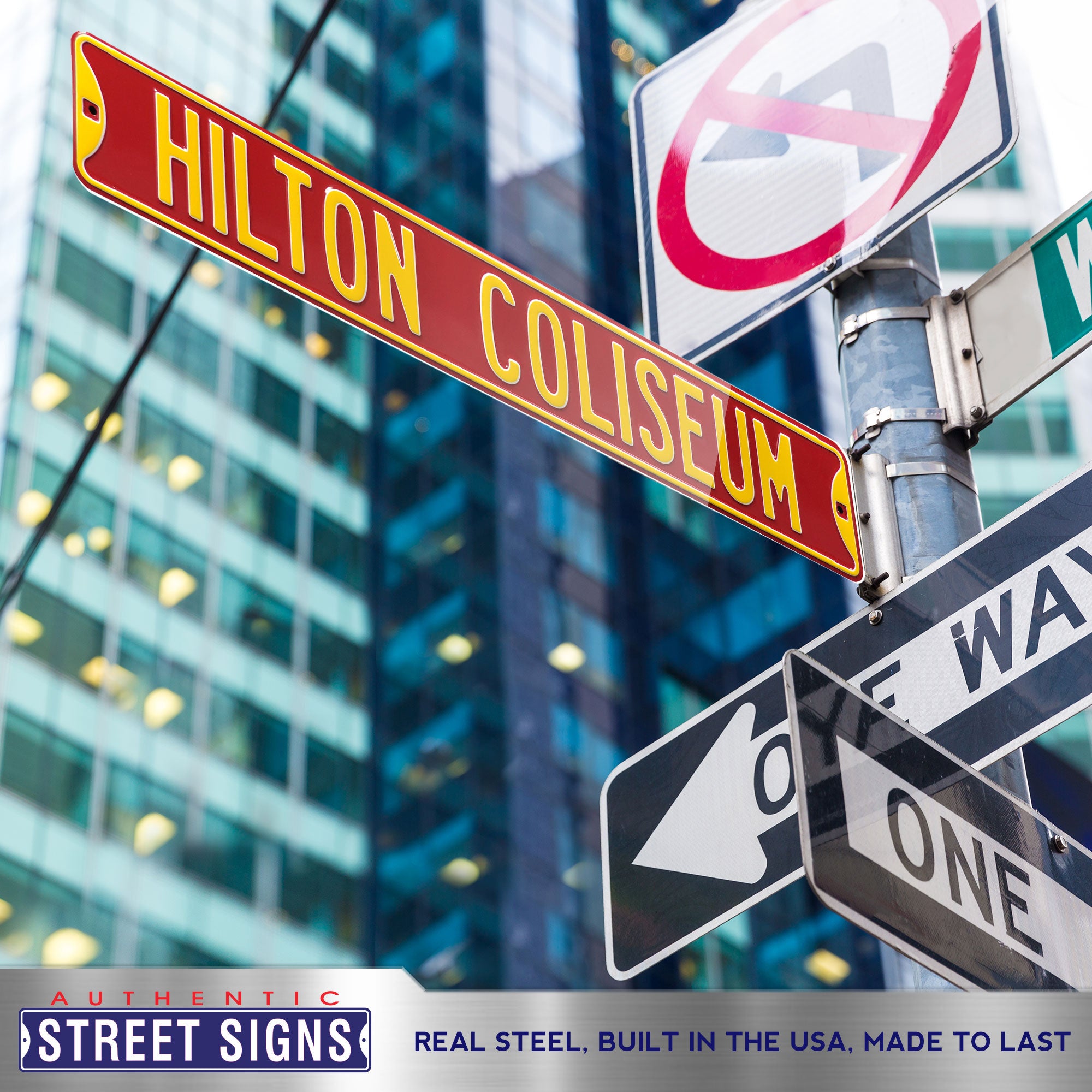 Iowa State Cyclones - HILTON COLISEUM - Embossed Steel Street Sign