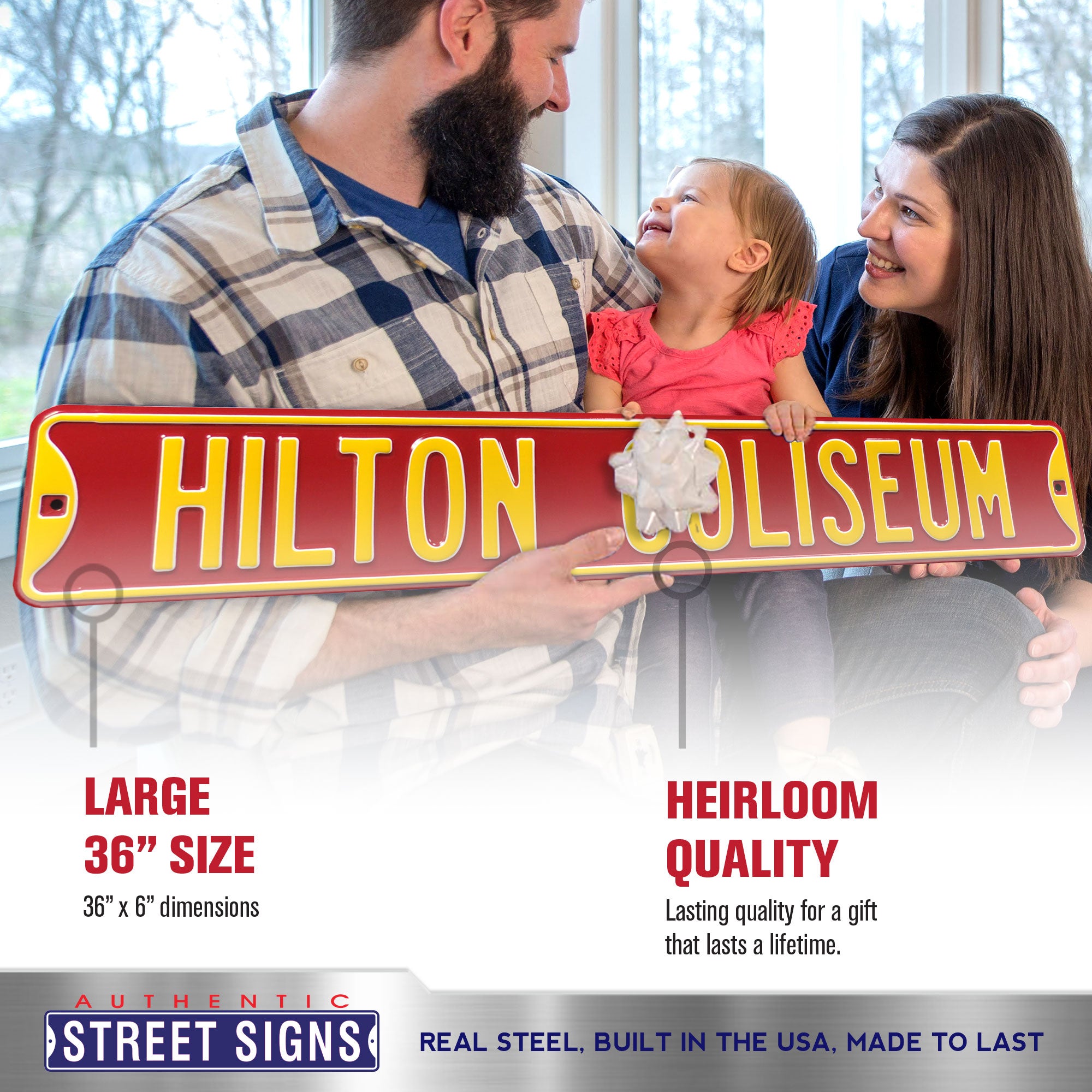 Iowa State Cyclones - HILTON COLISEUM - Embossed Steel Street Sign