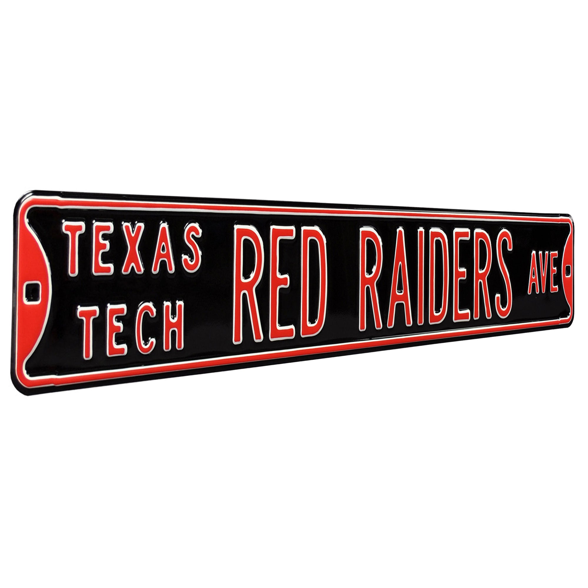 Texas Tech Red Raiders - RED RAIDERS AVE - Black Embossed Steel Street Sign