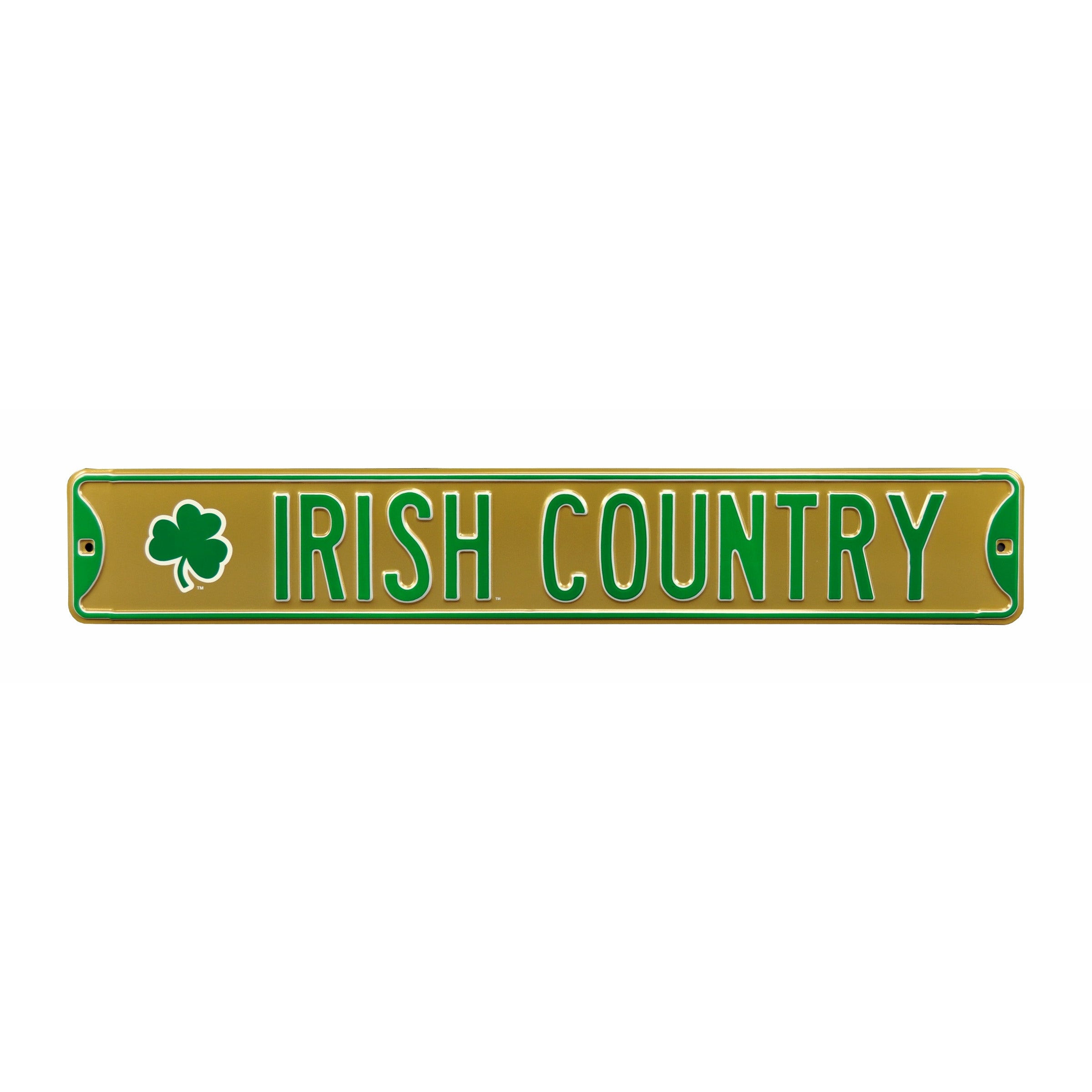 Notre Dame Fighting Irish - IRISH COUNTRY - Embossed Steel Street Sign