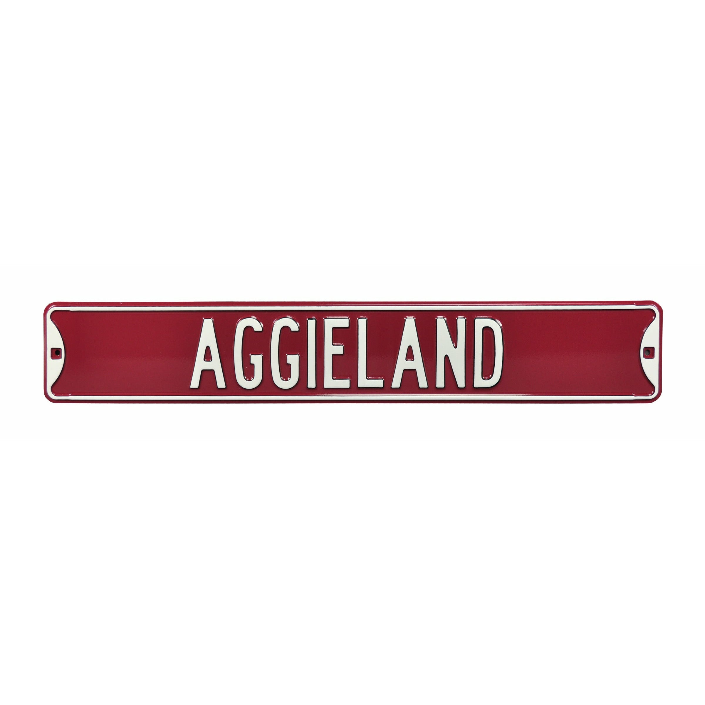 Texas A&M Aggies - AGGIELAND - Embossed Steel Street Sign