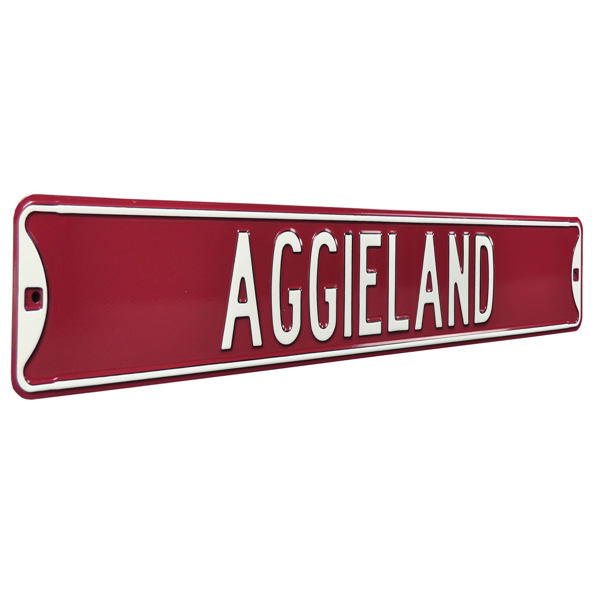 Aggieland Sign Texas A&M Aggies - AGGIELAND - Embossed Steel Street Sign ...