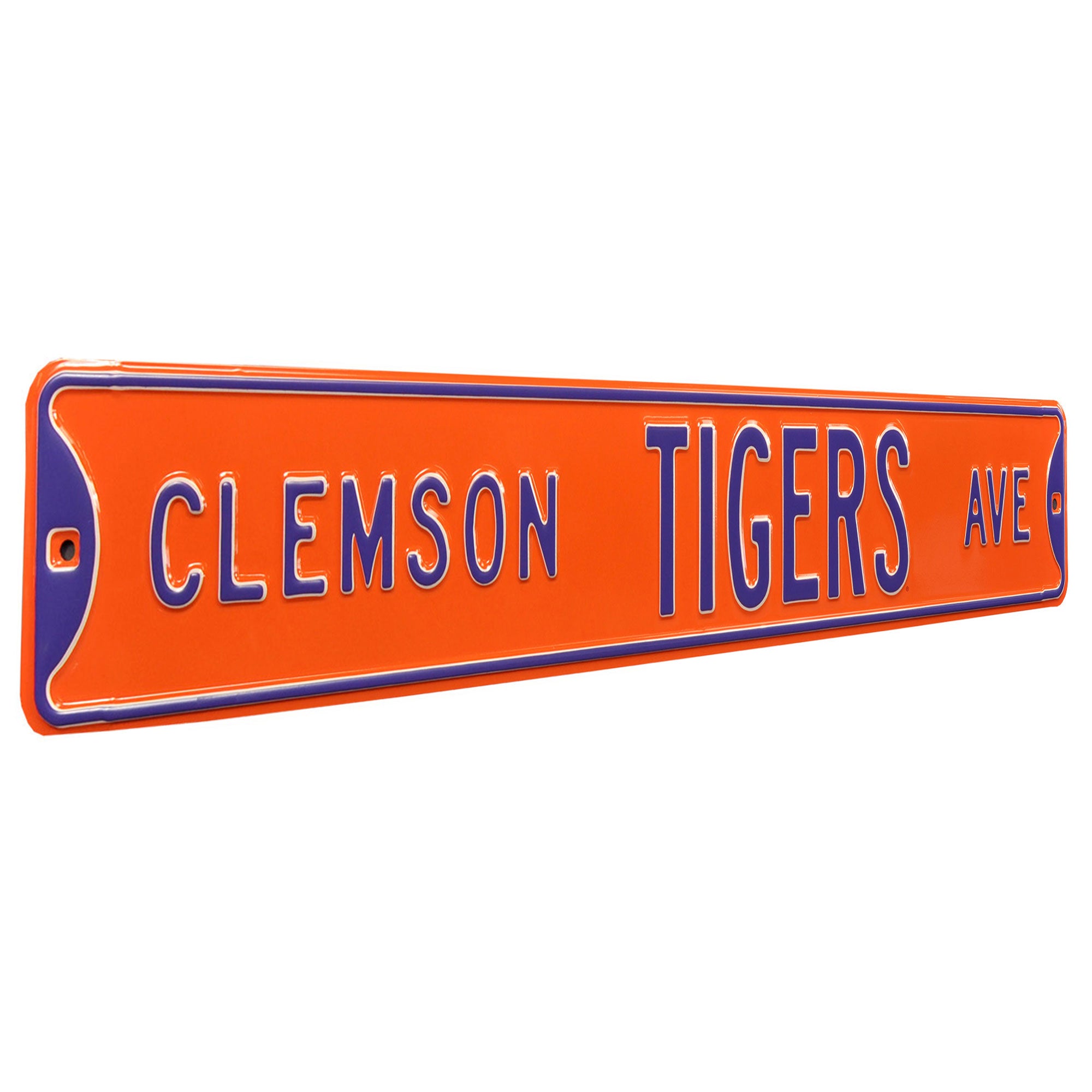 Clemson Tigers - CLEMSON TIGERS AVE - Embossed Steel Street Sign