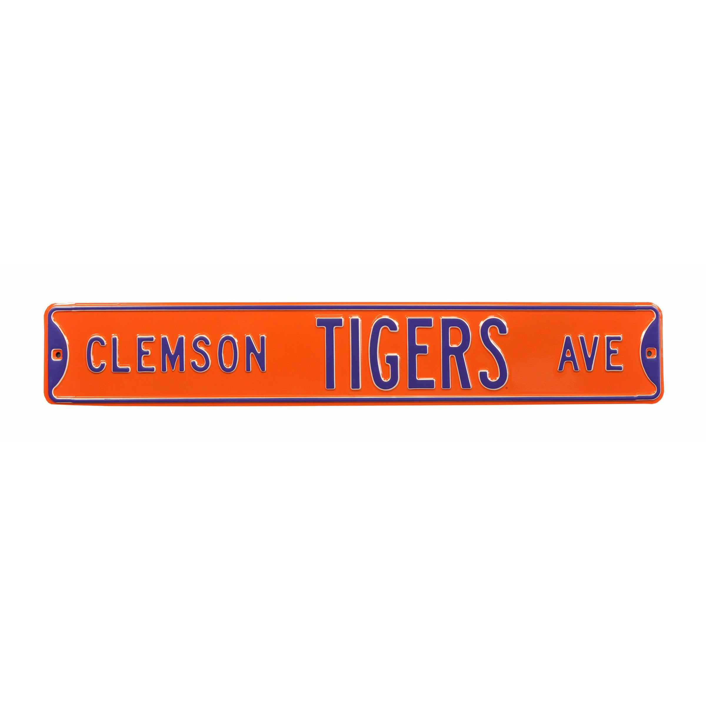 Clemson Tigers - CLEMSON TIGERS AVE - Embossed Steel Street Sign