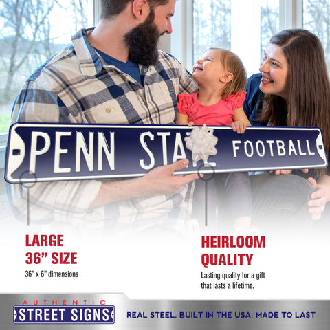 Penn State Nittany Lions - PENN STATE FOOTBALL - Embossed Steel Street Sign