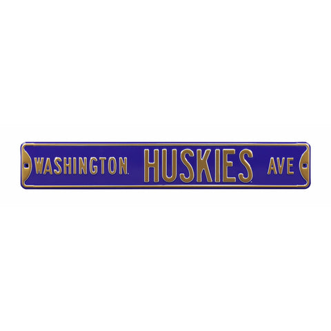 Washington Huskies - WASHINGTON HUSKIES AVE - Embossed Steel Street Sign