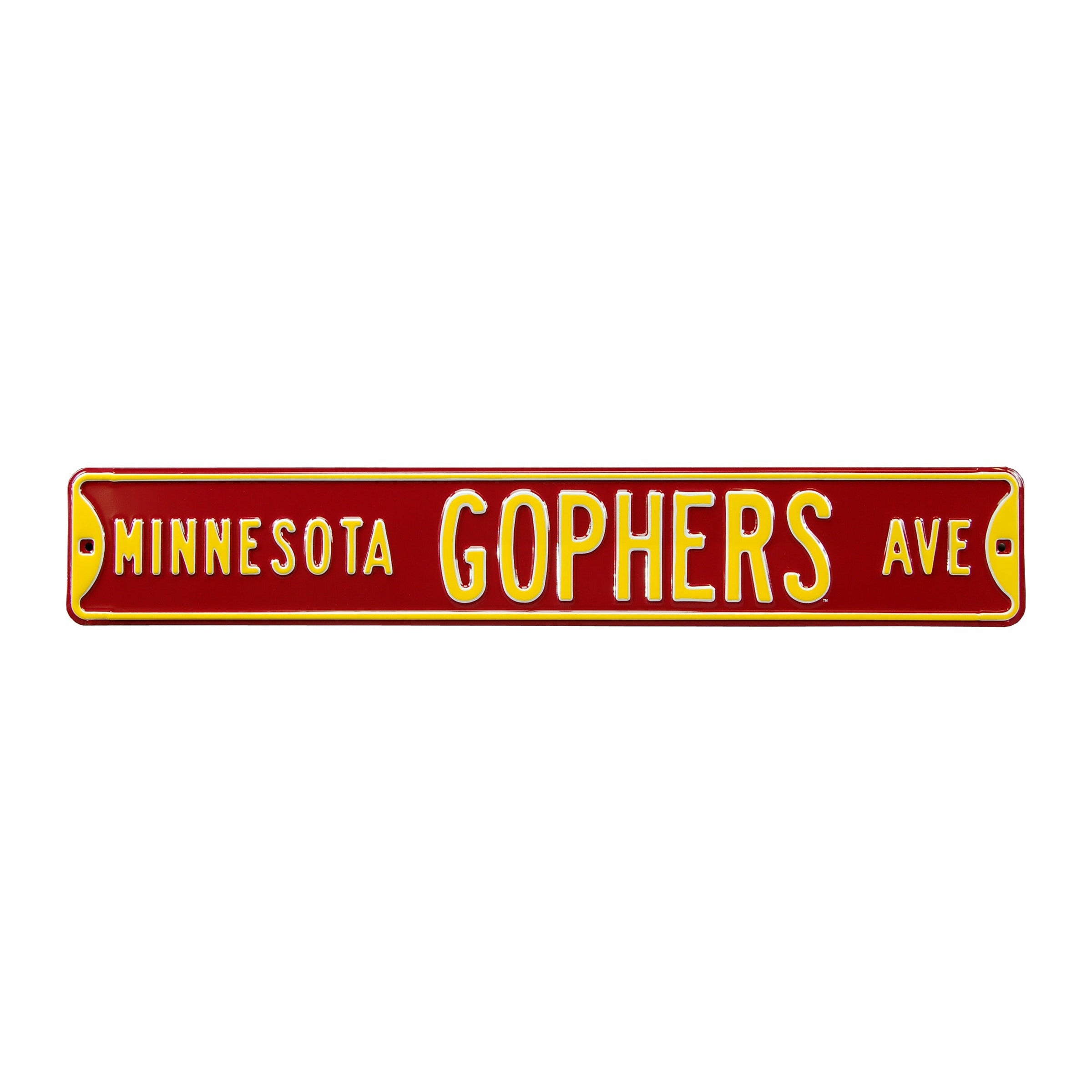 Minnesota Golden Gophers - MINNESOTA GOPHERS AVE - Embossed Steel Street Sign