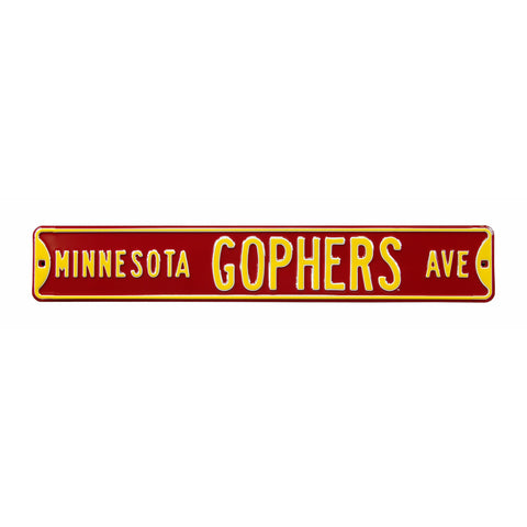 Minnesota Golden Gophers - MINNESOTA GOPHERS AVE - Embossed Steel Street Sign