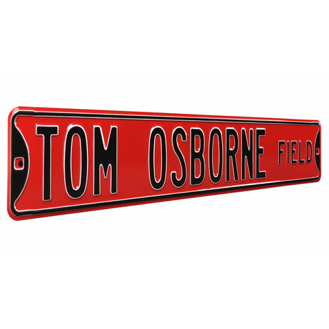 Nebraska Cornhuskers - TOM OSBORNE FIELD - Embossed Steel Street Sign