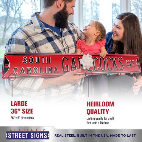 South Carolina Gamecocks - GAMECOCKS AVE - Embossed Steel Street Sign
