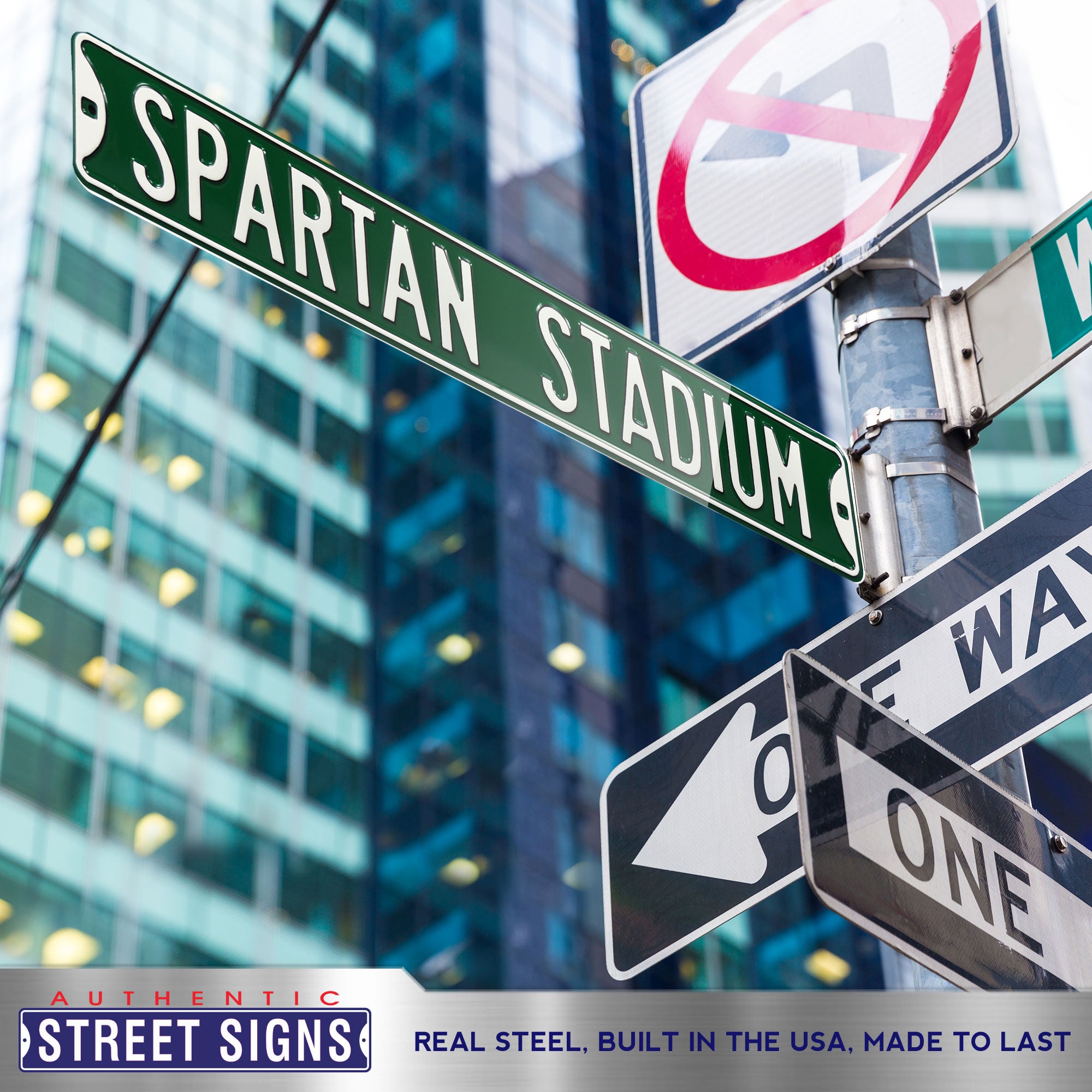 Michigan State Spartans - SPARTAN STADIUM - Embossed Steel Street Sign