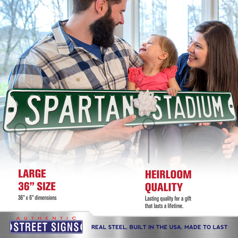 Michigan State Spartans - SPARTAN STADIUM - Embossed Steel Street Sign