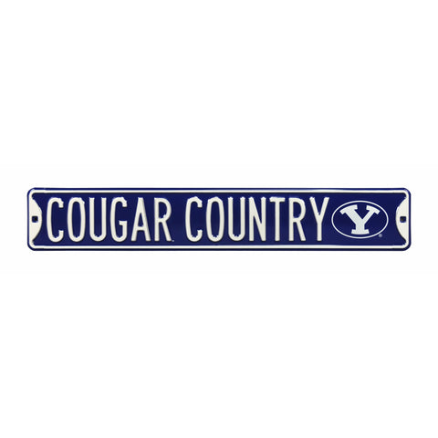 BYU Cougars - COUGAR COUNTRY - Embossed Steel Street Sign