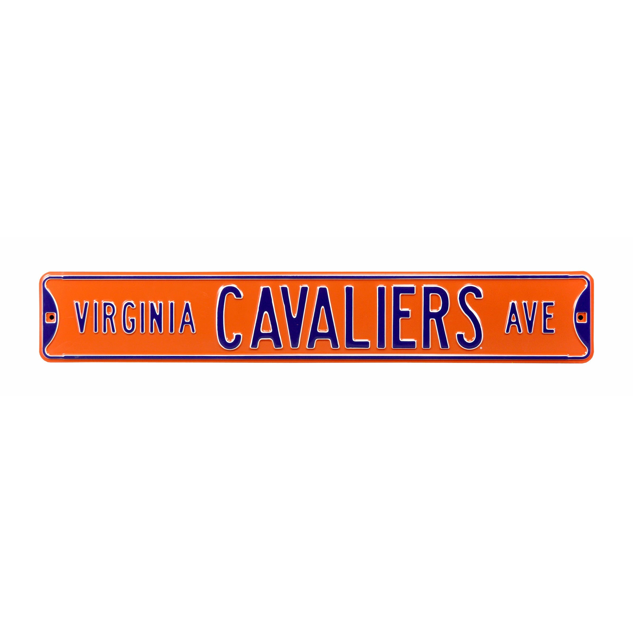 Virginia Cavaliers - CAVALIERS AVE - Orange Embossed Steel Street Sign