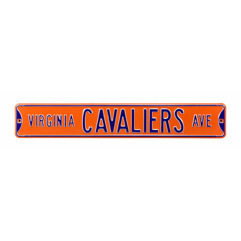 Virginia Cavaliers - CAVALIERS AVE - Orange Embossed Steel Street Sign