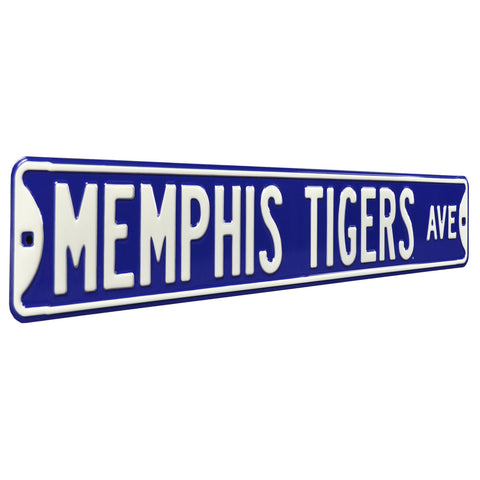 Memphis Tigers - MEMPHIS TIGERS AVE - Embossed Steel Street Sign
