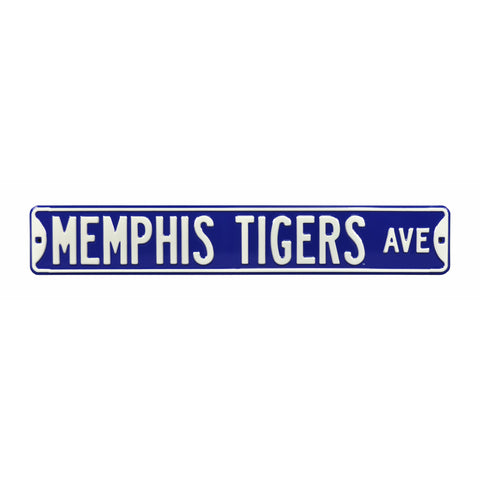 Memphis Tigers - MEMPHIS TIGERS AVE - Embossed Steel Street Sign