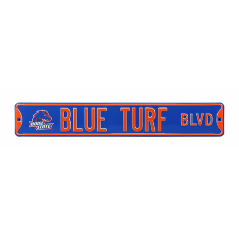 Boise State Broncos - BLUE TURF BLVD - Vintage Embossed Steel Street Sign