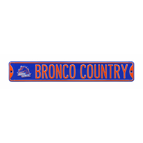 Boise State Broncos - BRONCO COUNTRY - Vintage Embossed Steel Street Sign