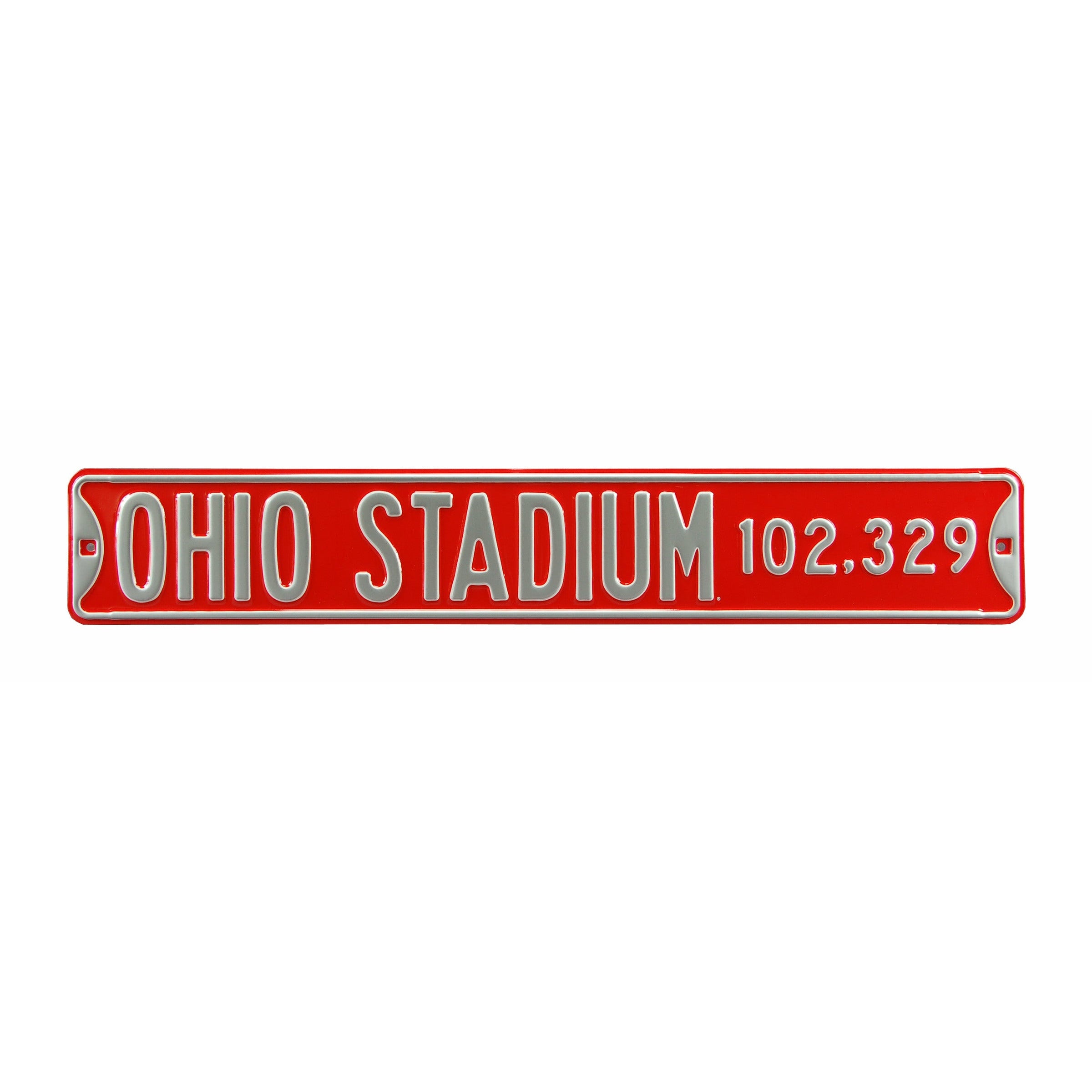 Ohio State Buckeyes - OHIO STADIUM 102,329 - Embossed Steel Street Sign