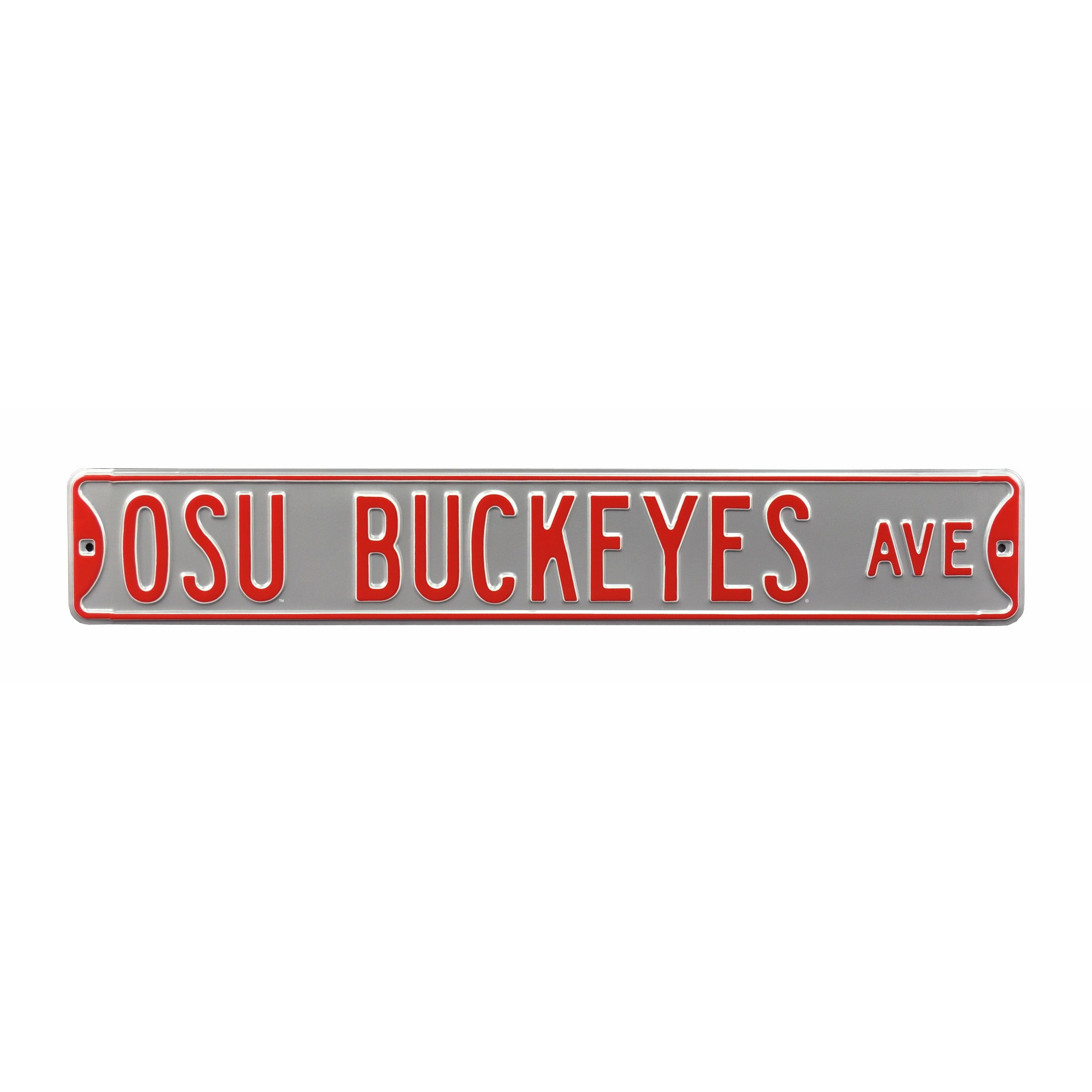 Ohio State Buckeyes - OSU BUCKEYES AVE - Embossed Steel Street Sign